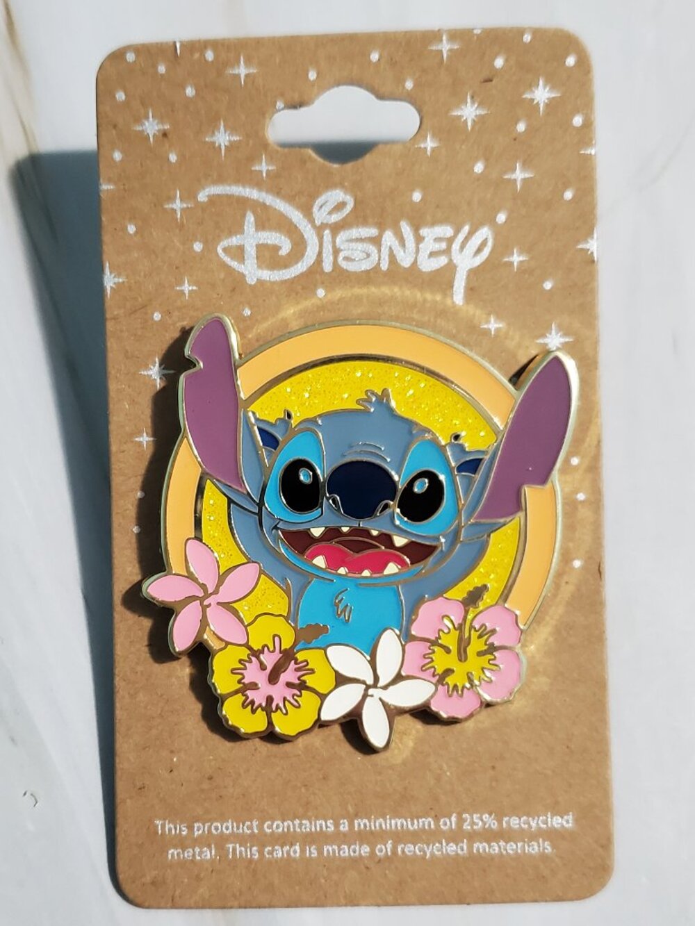 Disney Lilo & Stitch Floral Stitch Glitter Pin